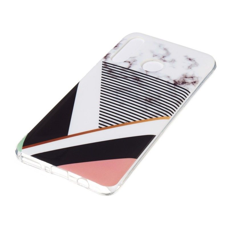 Etui Huawei P30 Lite Efekt Marmuru W Geometrii Linii