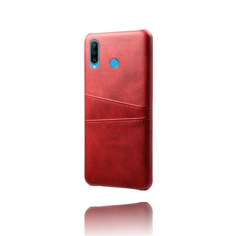 Etui Huawei P30 Lite Szary Czarny Etui Na Karty Z Efektem Skóry