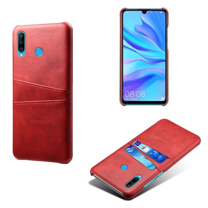 Etui Huawei P30 Lite Szary Czarny Etui Na Karty Z Efektem Skóry