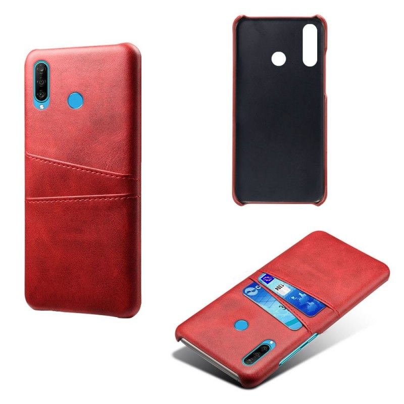 Etui Huawei P30 Lite Szary Czarny Etui Na Karty Z Efektem Skóry