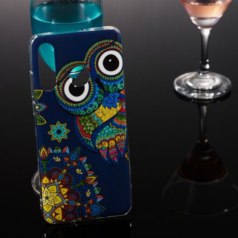 Futerały Huawei P30 Lite Etui na Telefon Fluorescencyjna Sowa Mandala