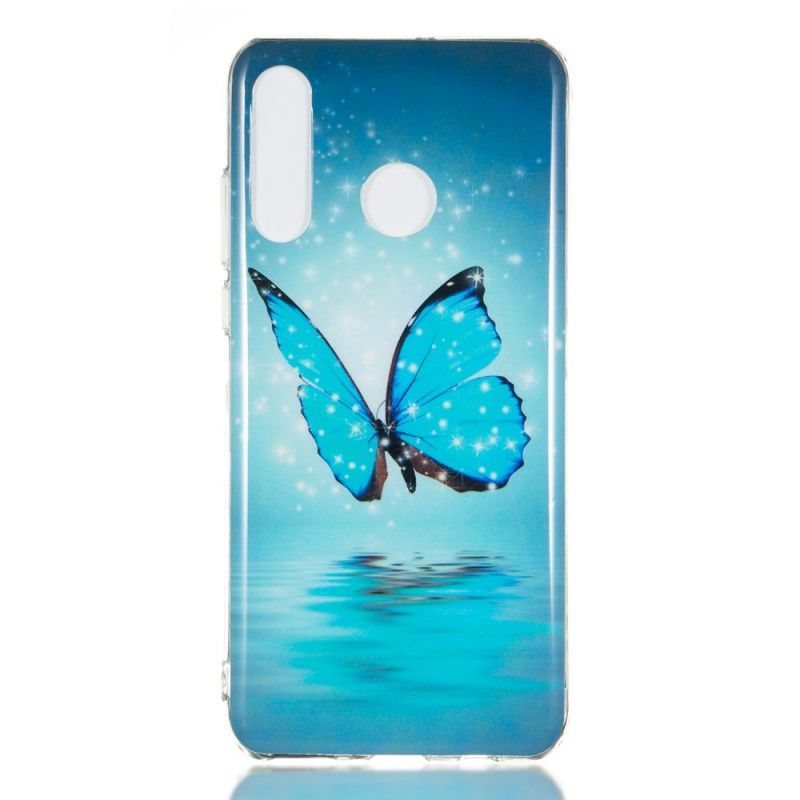 Futerały Huawei P30 Lite Etui na Telefon Fluorescencyjny Niebieski Motyl