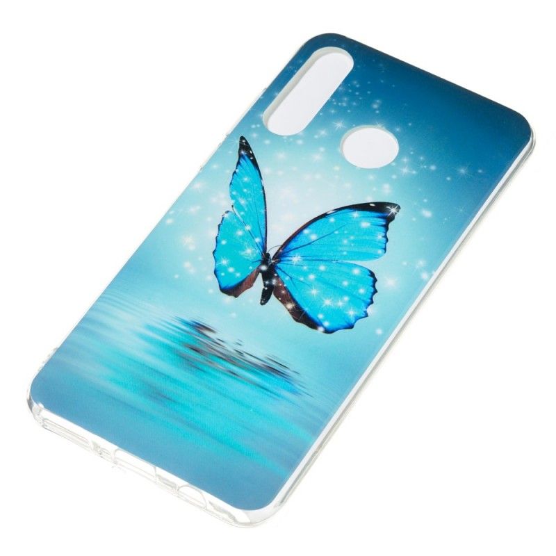 Futerały Huawei P30 Lite Etui na Telefon Fluorescencyjny Niebieski Motyl