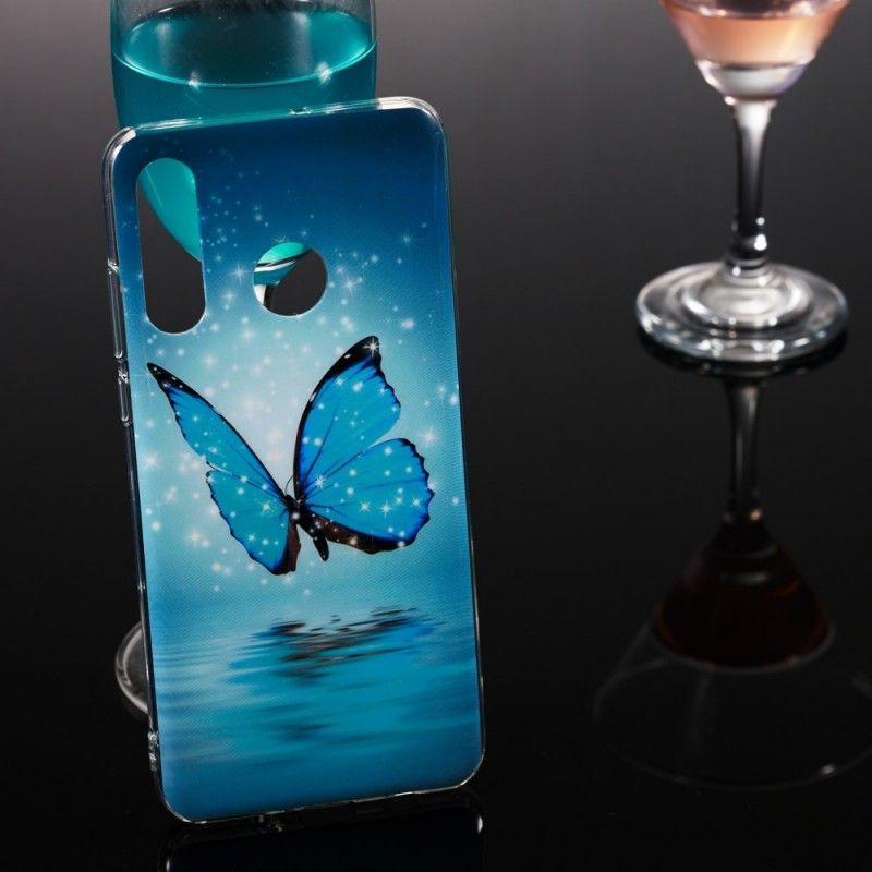 Futerały Huawei P30 Lite Etui na Telefon Fluorescencyjny Niebieski Motyl