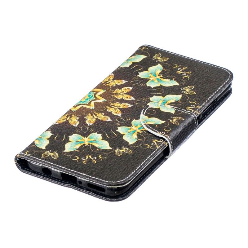 Skórzany Futerał Huawei P30 Lite Etui na Telefon Motyl Mandala