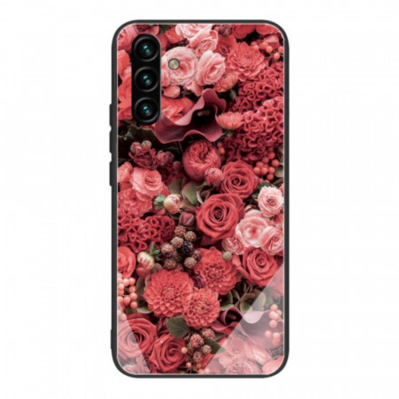 Etui do Samsung Galaxy A13 5G / A04s Szkło Hartowane W Kwiaty Róży