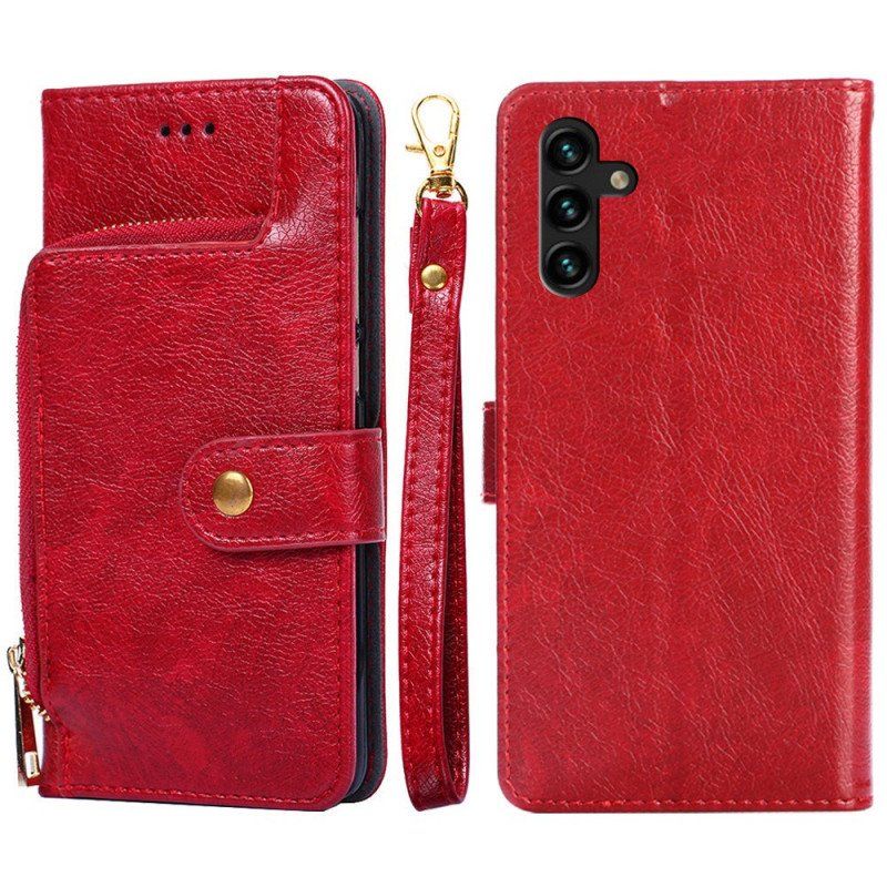 Etui Folio do Samsung Galaxy A13 5G / A04s Przednia Portmonetka I Smycz