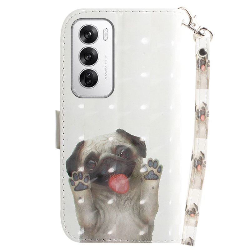 Etui Folio Oppo Reno 12 5g Mops Przywiązany