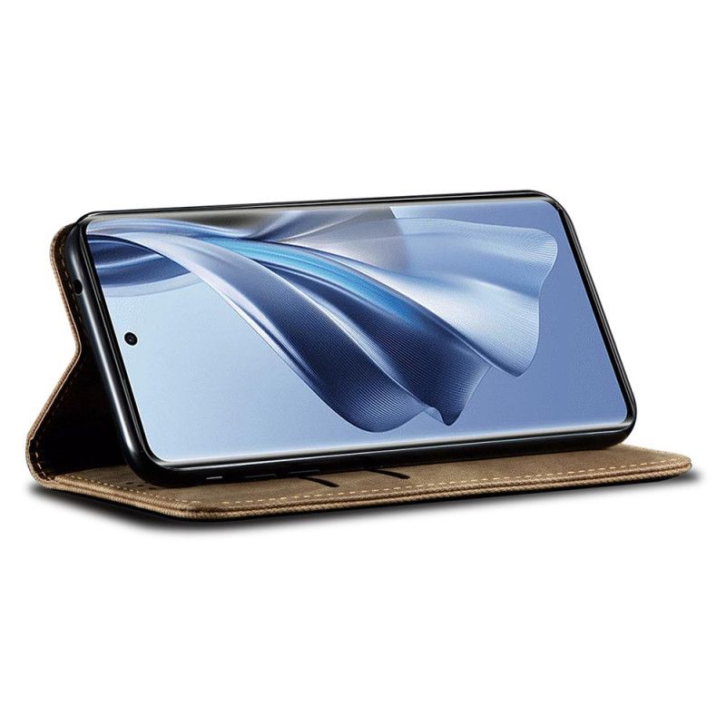 Flip Kotelot Oppo Reno 12 5g Etui Na Telefon Tkanina Dżinsowa