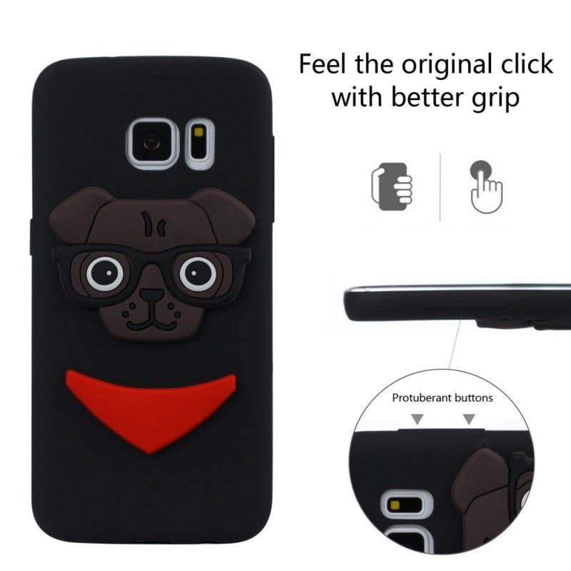 Etui Samsung Galaxy S7 Różowy 3D Nerd Dog