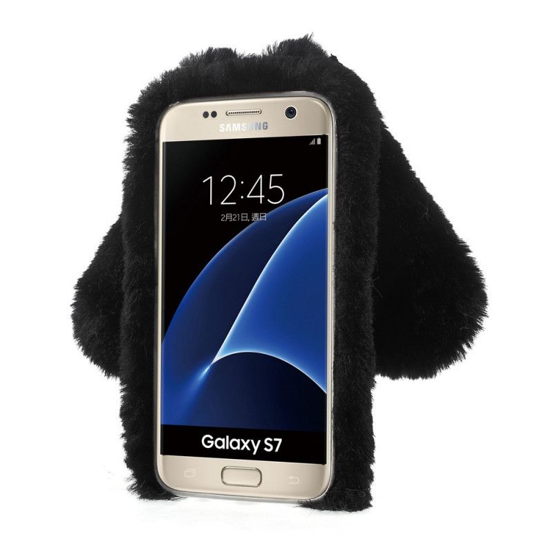 Futerały Samsung Galaxy S7 Czarny Etui na Telefon Uszy Królika Z Diamentami