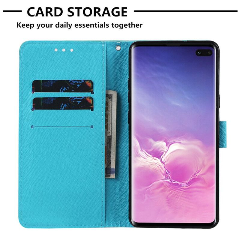 Etui Folio Samsung Galaxy S10 5G Beżowy Czerwony Łapacz Snów Etui Ochronne