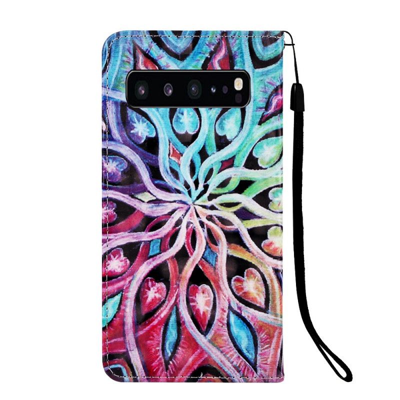 Etui Folio Samsung Galaxy S10 5G Kolorowa Roślina Etui Ochronne