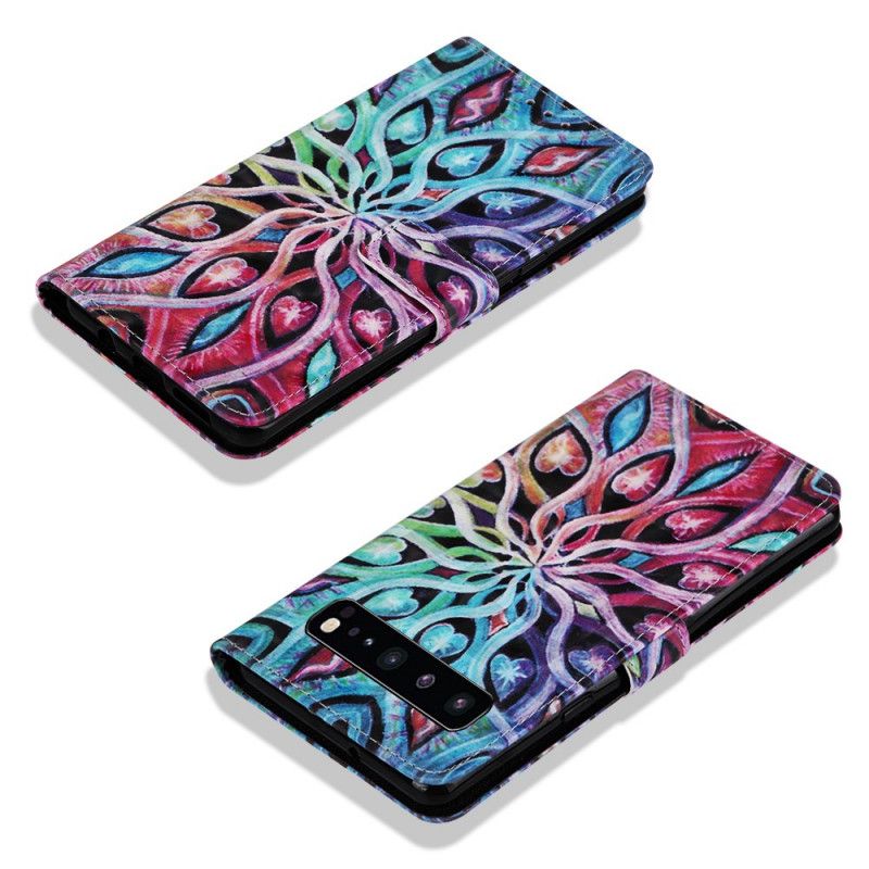 Etui Folio Samsung Galaxy S10 5G Kolorowa Roślina Etui Ochronne