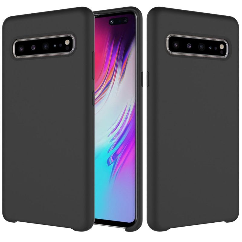 Etui Samsung Galaxy S10 5G Czerwony Czarny Silikon Jedwabisty W Dotyku