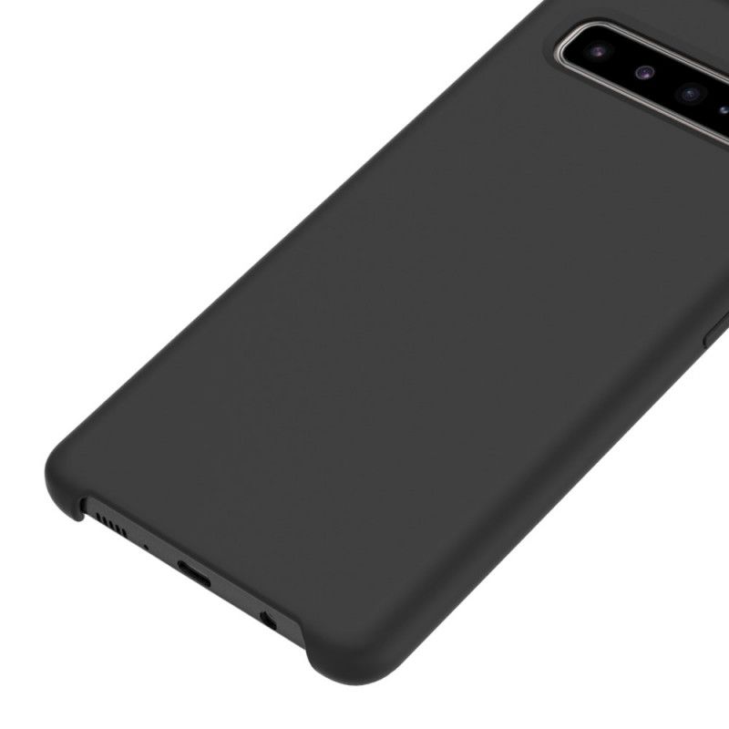 Etui Samsung Galaxy S10 5G Czerwony Czarny Silikon Jedwabisty W Dotyku