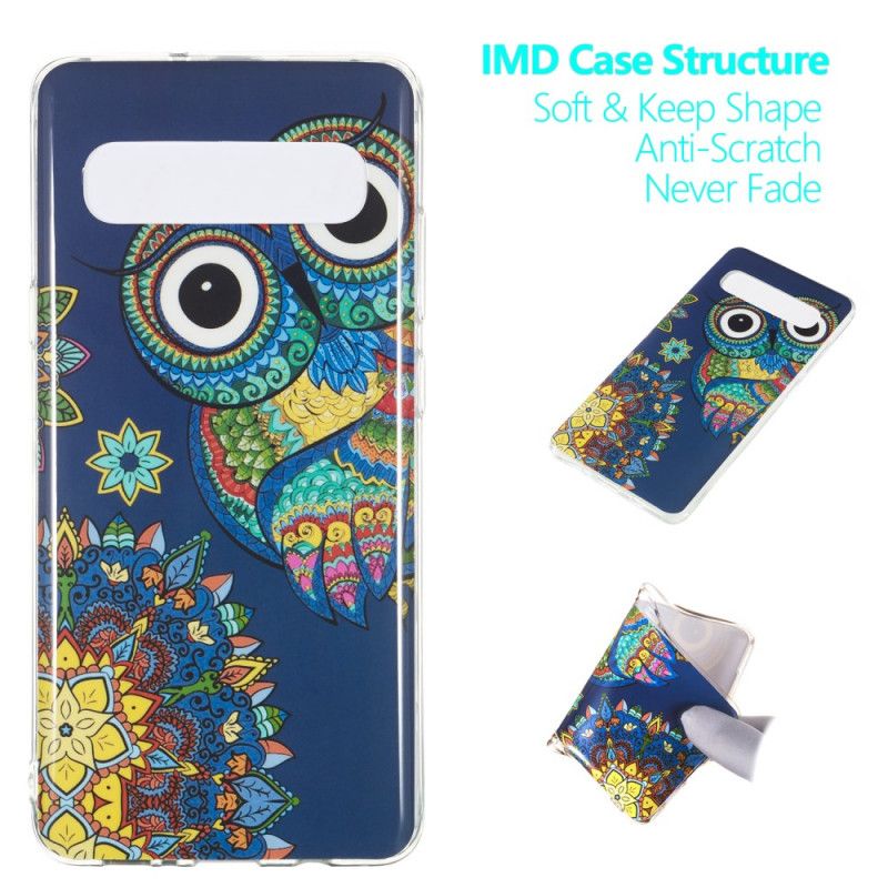 Etui Samsung Galaxy S10 5G Fluorescencyjna Sowa Mandala