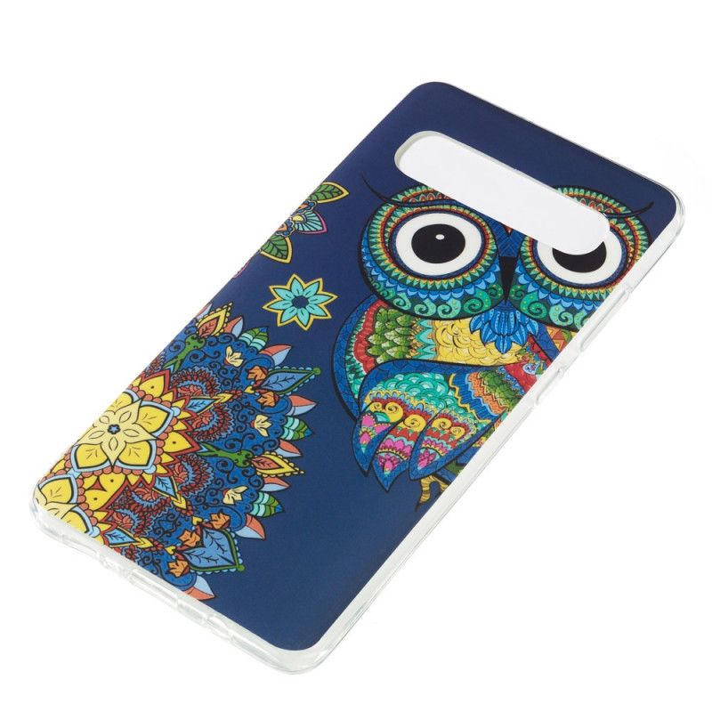 Etui Samsung Galaxy S10 5G Fluorescencyjna Sowa Mandala