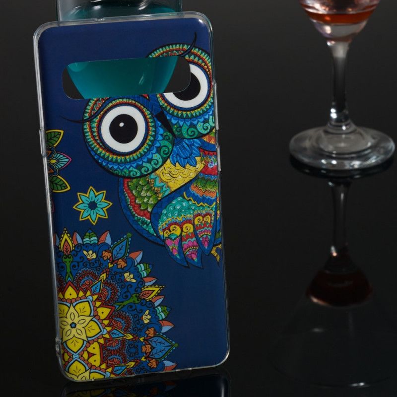 Etui Samsung Galaxy S10 5G Fluorescencyjna Sowa Mandala