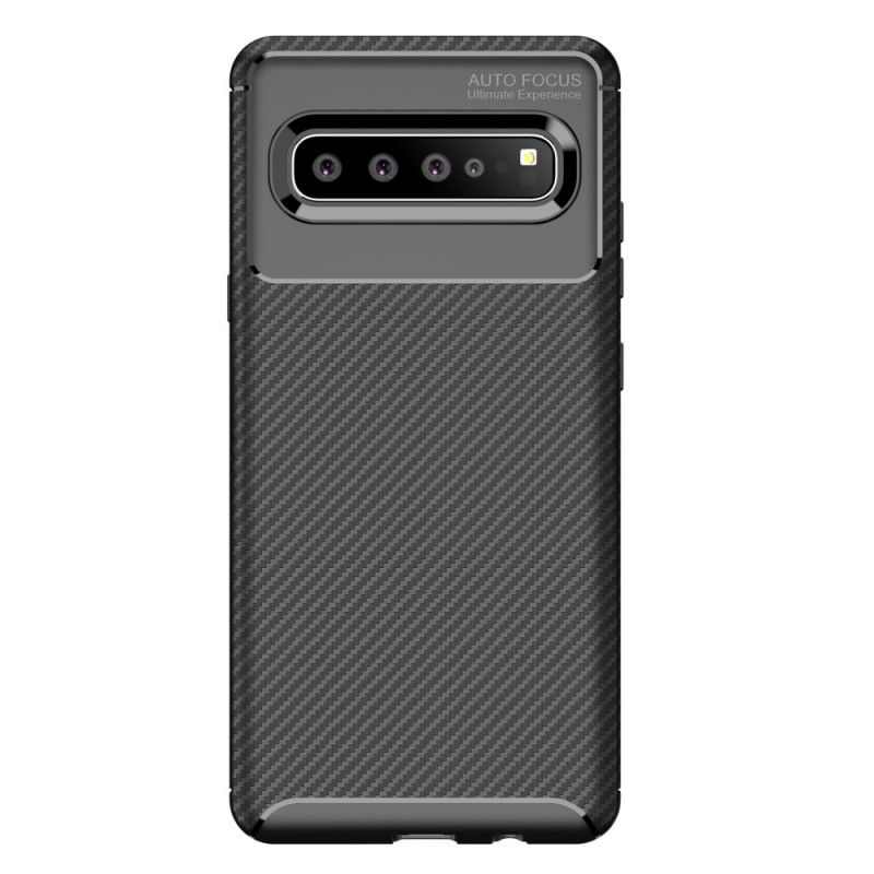 Etui Samsung Galaxy S10 5G Granatowy Czarny Elastyczna Tekstura Włókna Węglowego Etui Ochronne