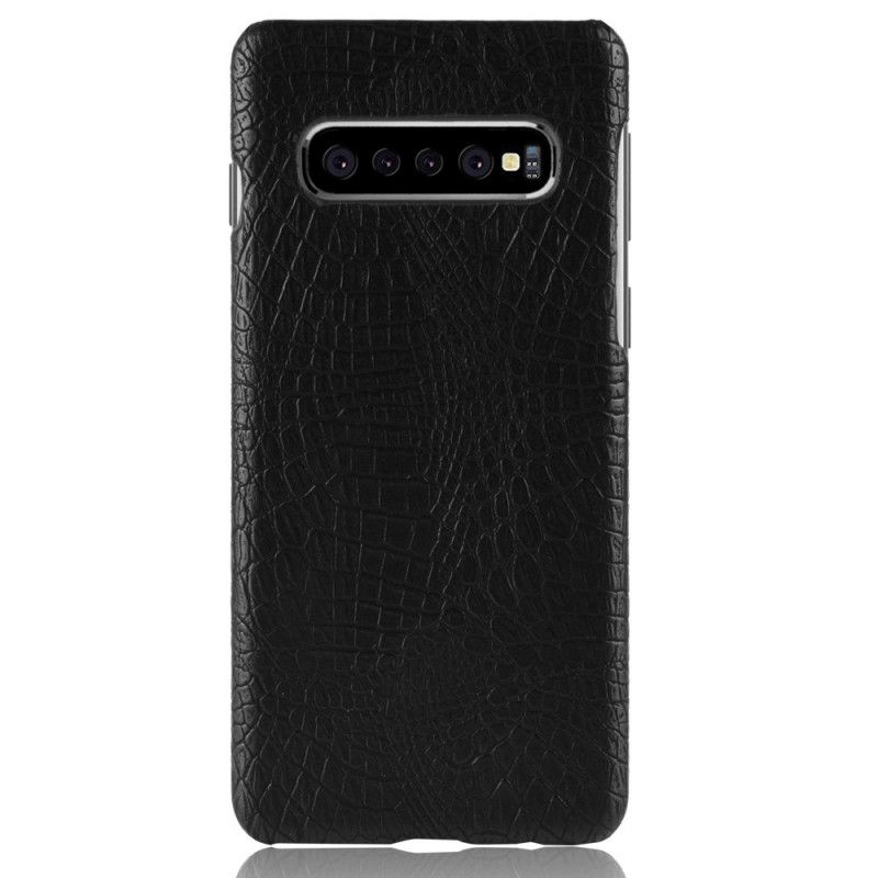 Etui Samsung Galaxy S10 5G Jasnoniebieski Czarny Efekt Skóry Krokodyla Etui Ochronne