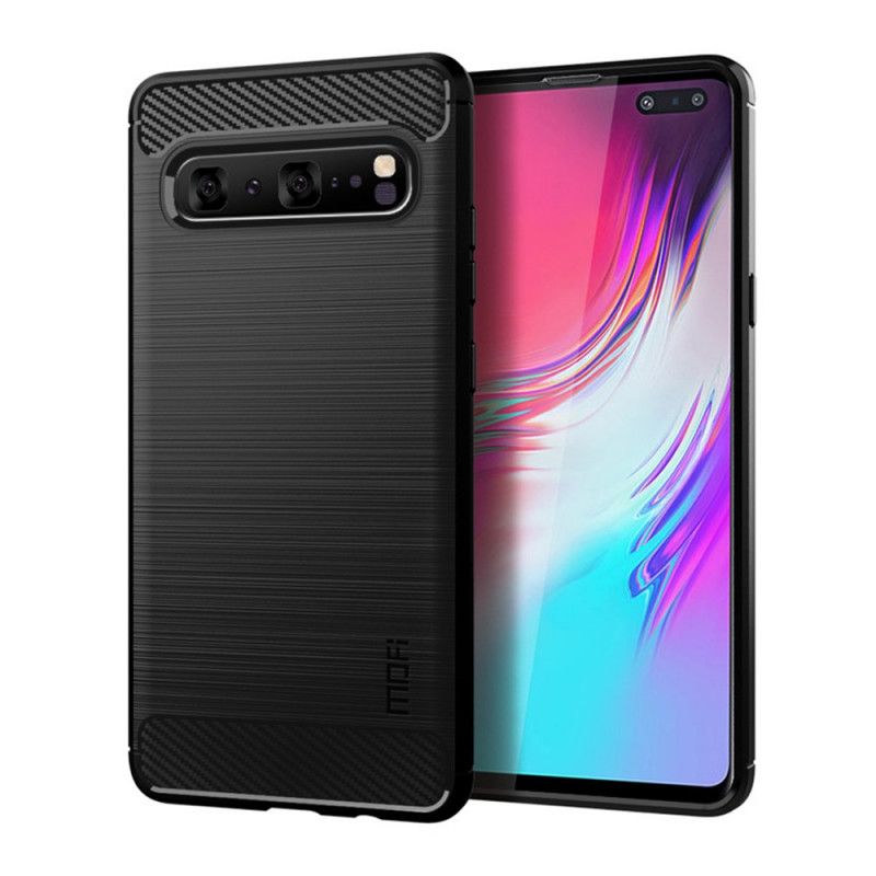 Etui Samsung Galaxy S10 5G Szary Czarny Mofi Szczotkowane Włókno Węglowe Etui Ochronne