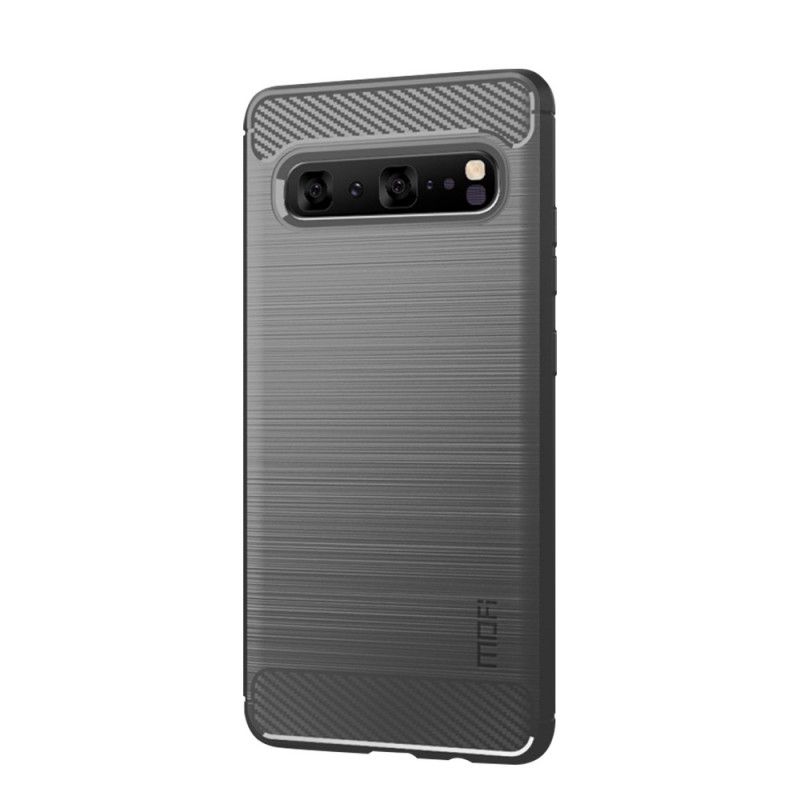 Etui Samsung Galaxy S10 5G Szary Czarny Mofi Szczotkowane Włókno Węglowe Etui Ochronne