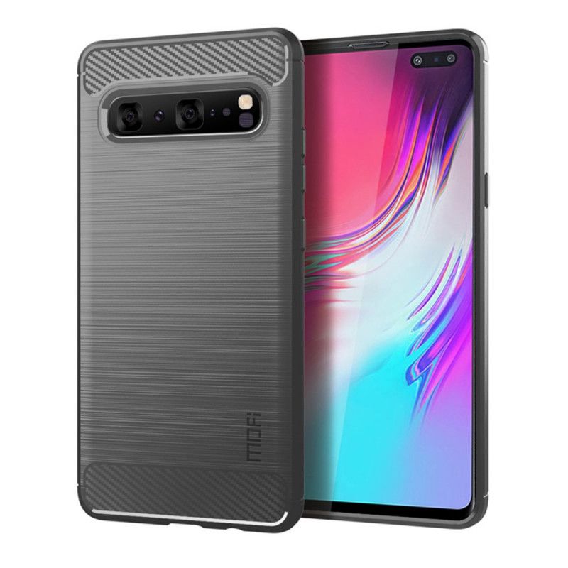 Etui Samsung Galaxy S10 5G Szary Czarny Mofi Szczotkowane Włókno Węglowe Etui Ochronne