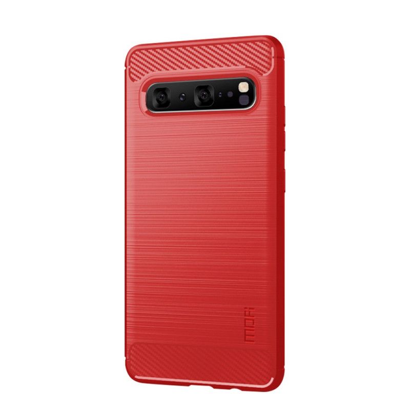 Etui Samsung Galaxy S10 5G Szary Czarny Mofi Szczotkowane Włókno Węglowe Etui Ochronne