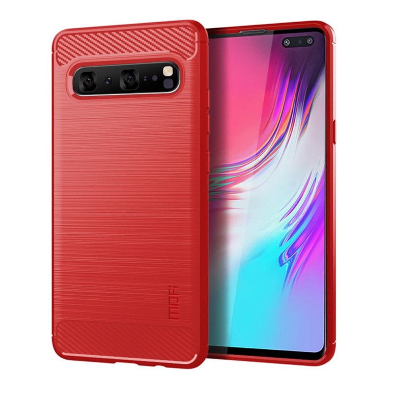 Etui Samsung Galaxy S10 5G Szary Czarny Mofi Szczotkowane Włókno Węglowe Etui Ochronne