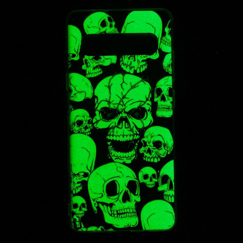 Futerały Samsung Galaxy S10 5G Etui na Telefon Uwaga Fluorescencyjne Czaszki