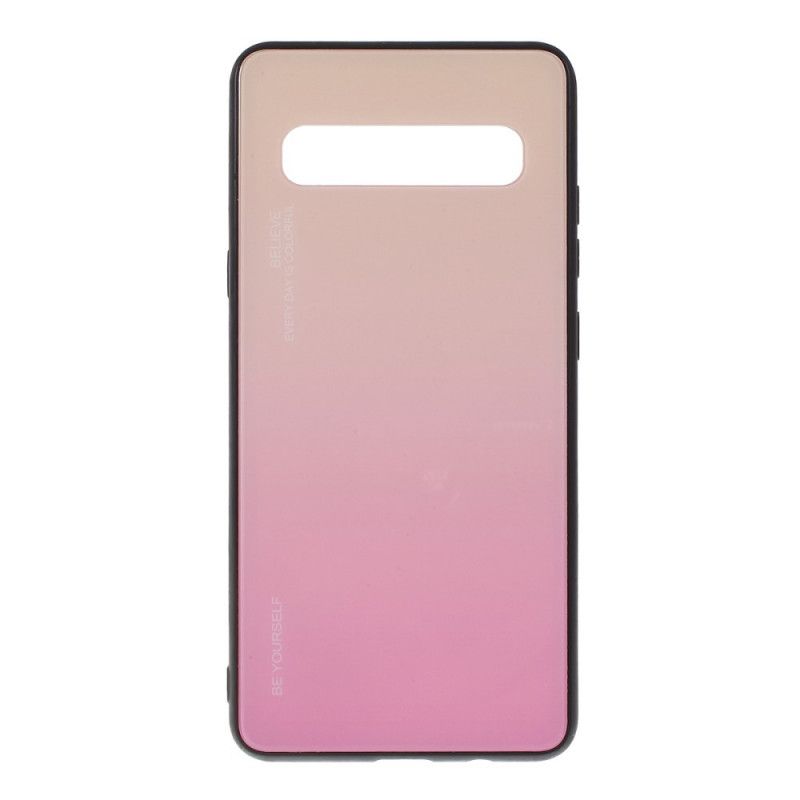 Futerały Samsung Galaxy S10 5G Magenta Czerwony Bądź Sobą Ze Szkła Hartowanego