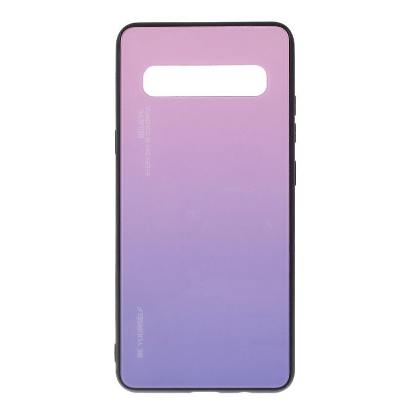 Futerały Samsung Galaxy S10 5G Magenta Czerwony Bądź Sobą Ze Szkła Hartowanego