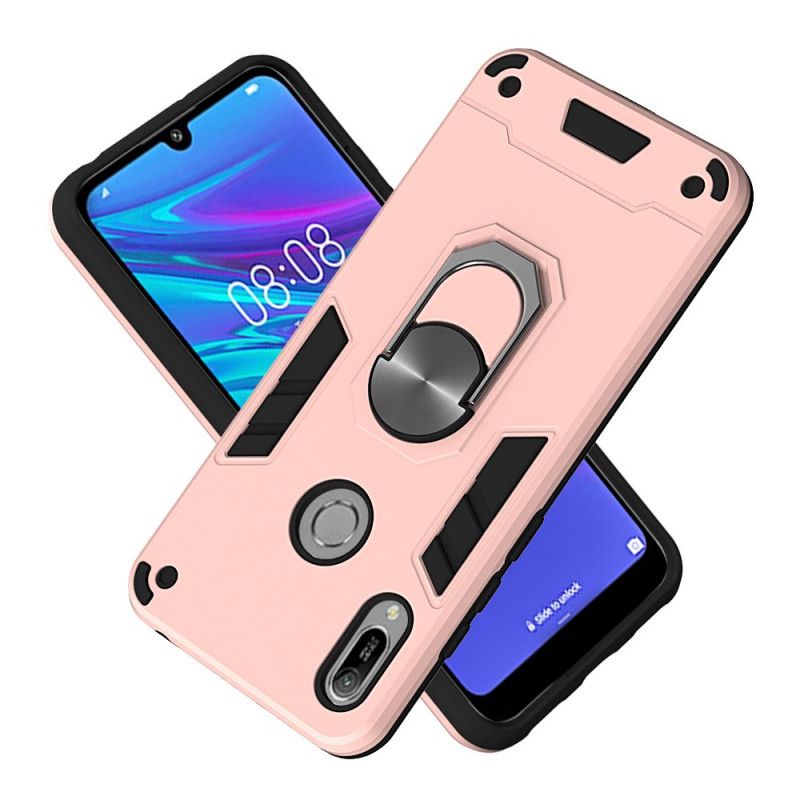 Etui Honor 8A Czerwony Biały Zdejmowany Uchwyt Pierścieniowy