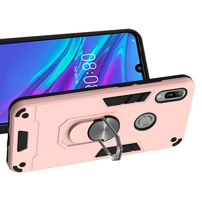 Etui Honor 8A Czerwony Biały Zdejmowany Uchwyt Pierścieniowy