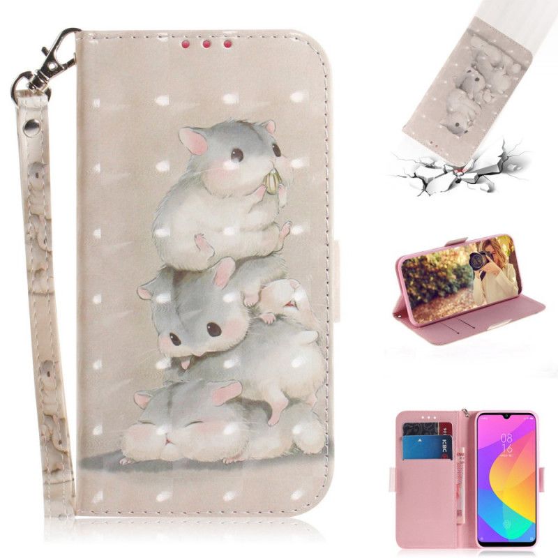 Etui Folio Xiaomi Mi A3 Chomiki Ze Stringami Etui Ochronne