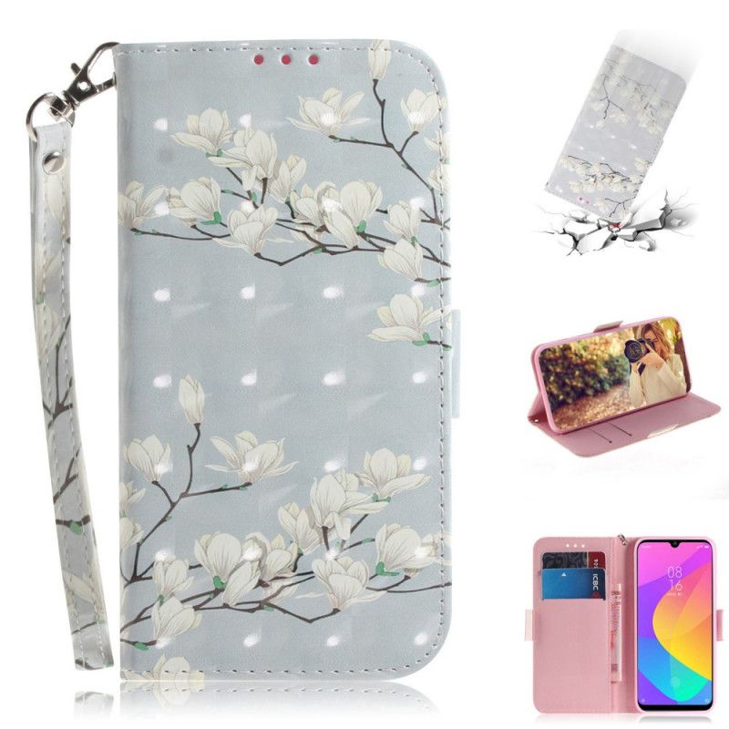 Etui Folio Xiaomi Mi A3 Kwitnące Drzewo Ze Stringami Etui Ochronne