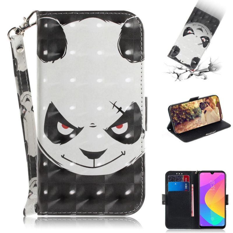 Etui Folio Xiaomi Mi A3 Wściekła Panda Ze Stringami Etui Ochronne