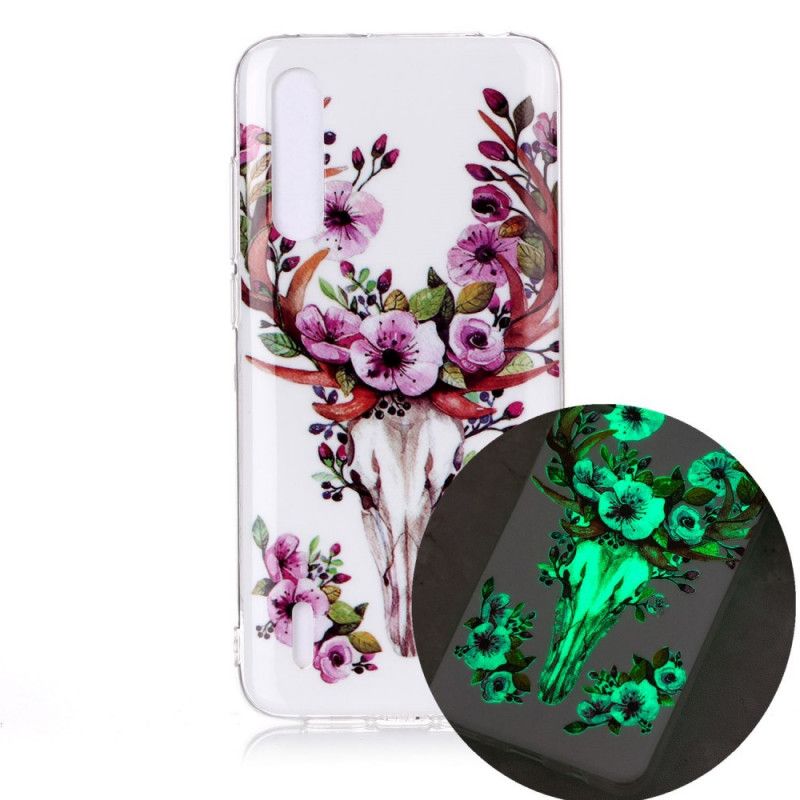 Etui Xiaomi Mi A3 Fluorescencyjny Kwiecisty Łoś Etui Ochronne