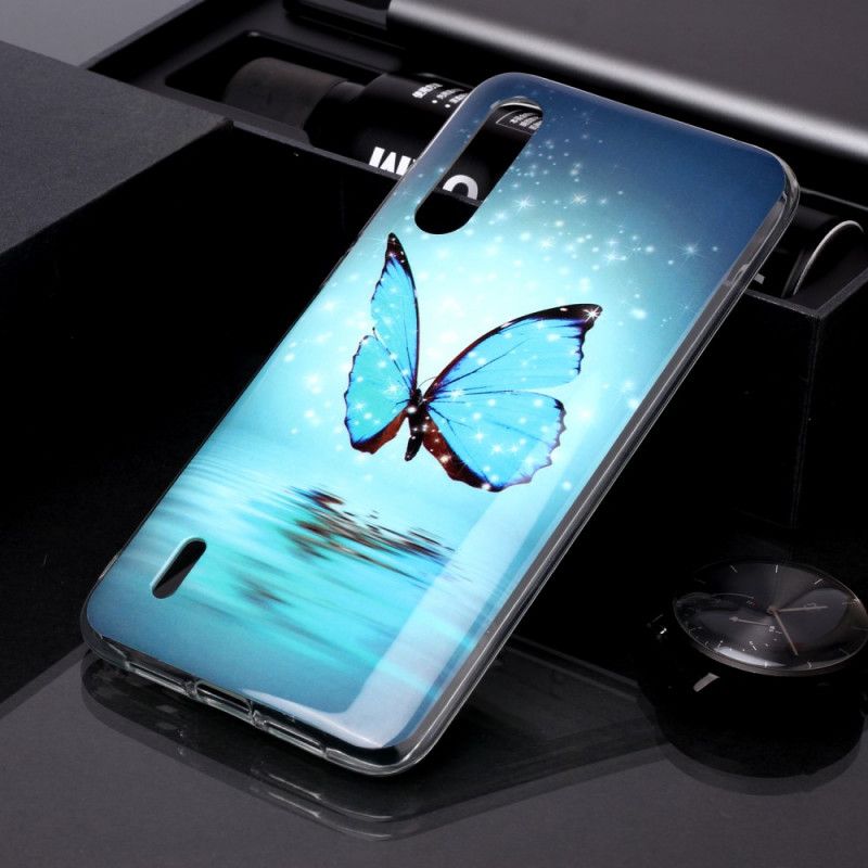 Futerały Xiaomi Mi A3 Etui na Telefon Fluorescencyjny Niebieski Motyl