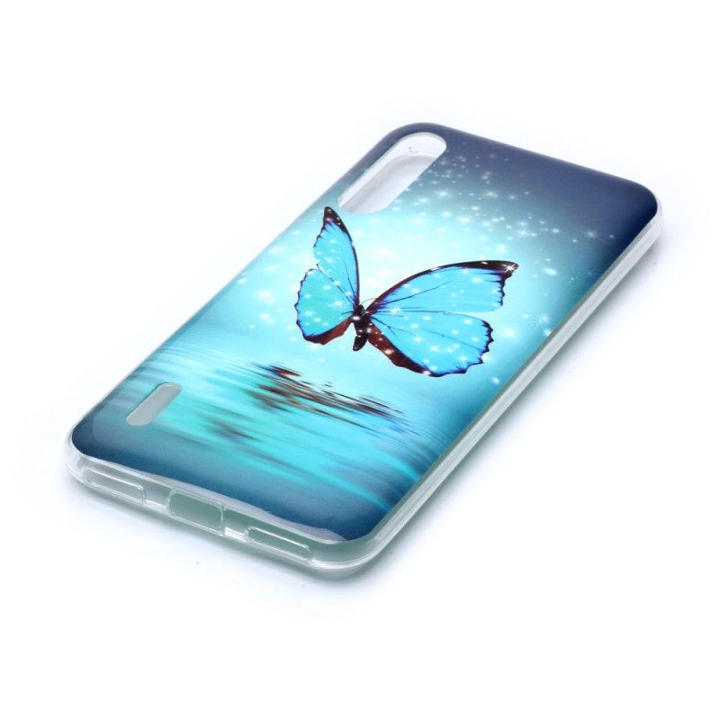 Futerały Xiaomi Mi A3 Etui na Telefon Fluorescencyjny Niebieski Motyl