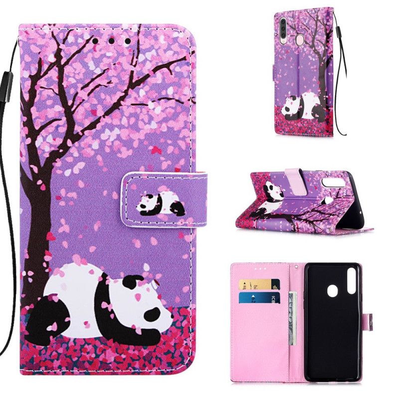 Etui Folio Samsung Galaxy A20s Chińska Panda Drzewna Etui Ochronne