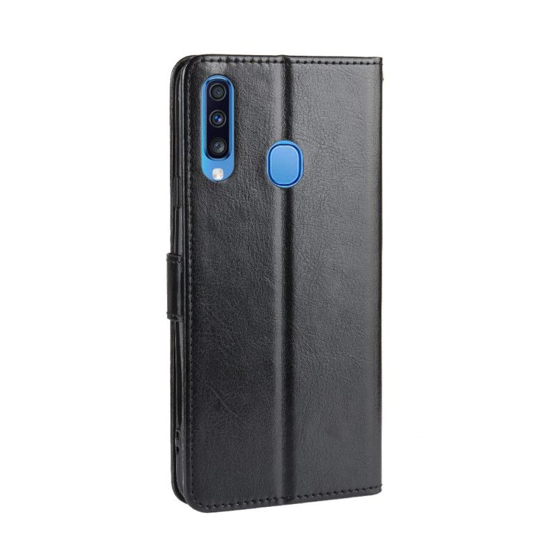 Etui Folio Samsung Galaxy A20s Czerwony Czarny Efektowna Sztuczna Skóra Etui Ochronne