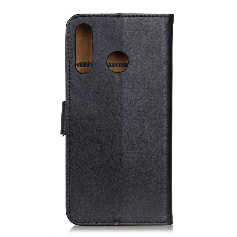 Etui Folio Samsung Galaxy A20s Srebrny Czarny Prosta Sztuczna Skóra Etui Ochronne