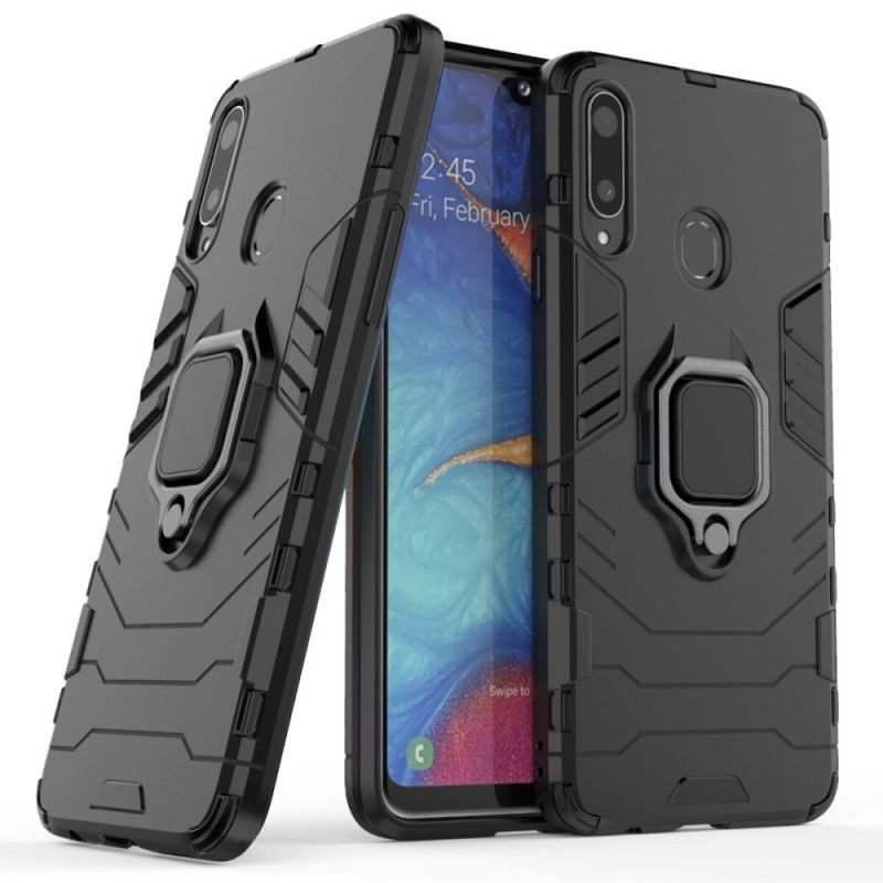 Etui Samsung Galaxy A20s Czerwony Czarny Pierścień Oporowy Etui Ochronne