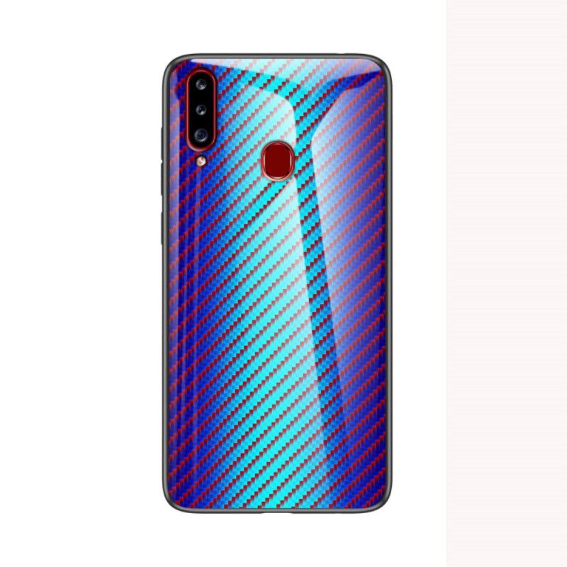 Etui Samsung Galaxy A20s Magenta Czarny Szkło Hartowane Z Włókna Węglowego