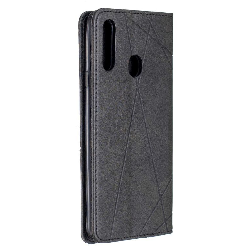 Flip Kotelot Samsung Galaxy A20s Szary Czarny Styl Artysty Etui Ochronne