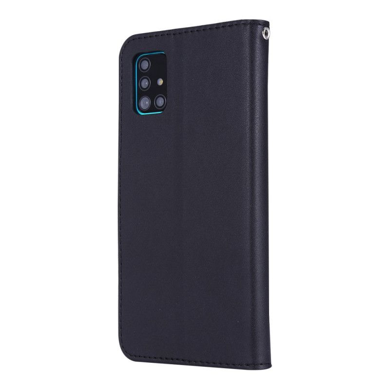 Etui Folio Samsung Galaxy A51 Biały Czarny Śpiący Kot