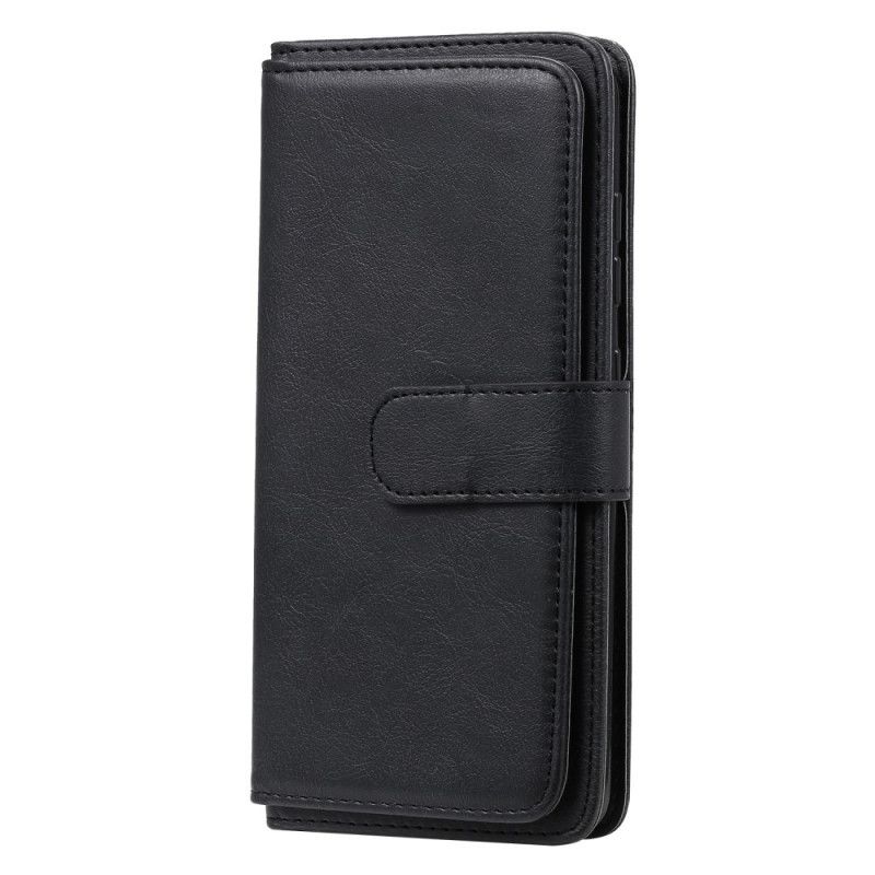 Etui Folio Samsung Galaxy A51 Czerwony Czarny Imitacja Skóry 9 Etui Na Karty Etui Ochronne