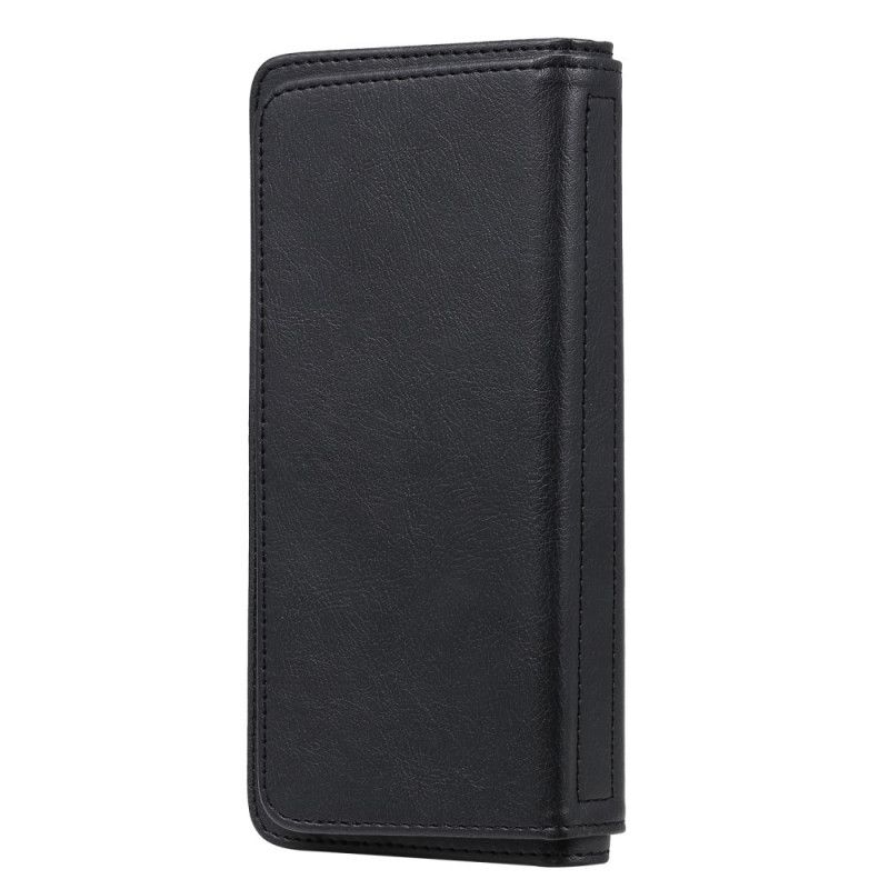 Etui Folio Samsung Galaxy A51 Czerwony Czarny Imitacja Skóry 9 Etui Na Karty Etui Ochronne